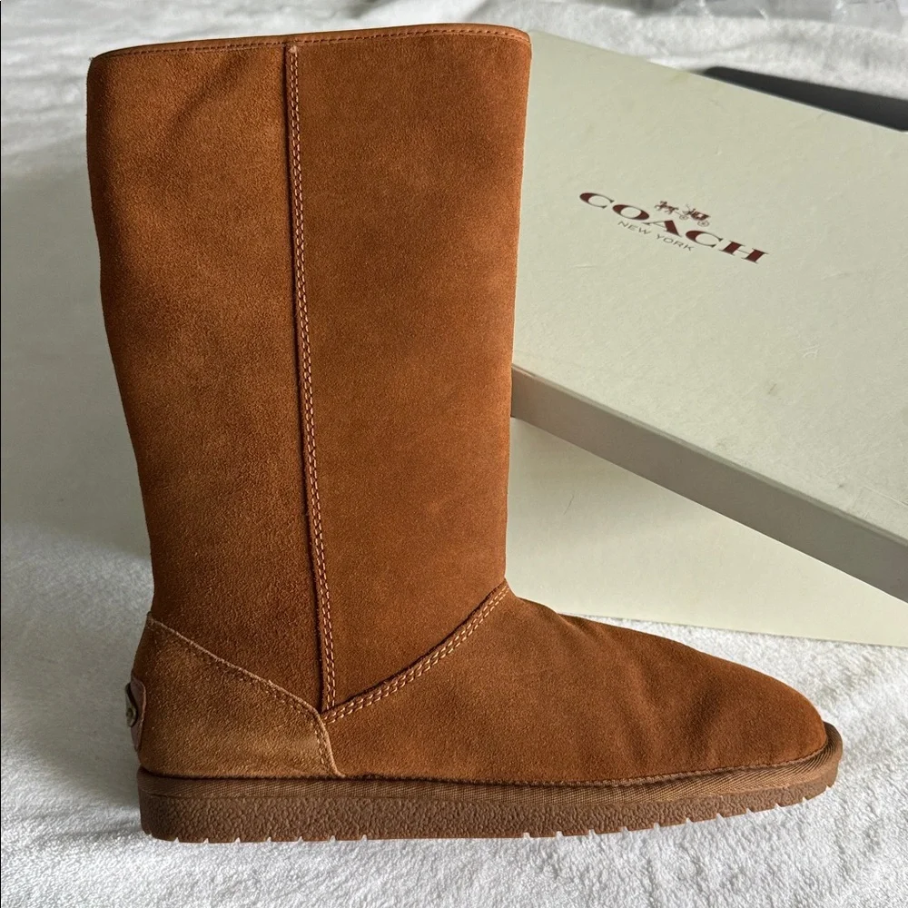 Coach Tan Suede calf/Ankle Boots - Picture 2 of 5